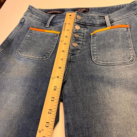 NYDJ Marilyn Straight Embroidered Pocket Jeans Size 6 - Picture 10 of 11